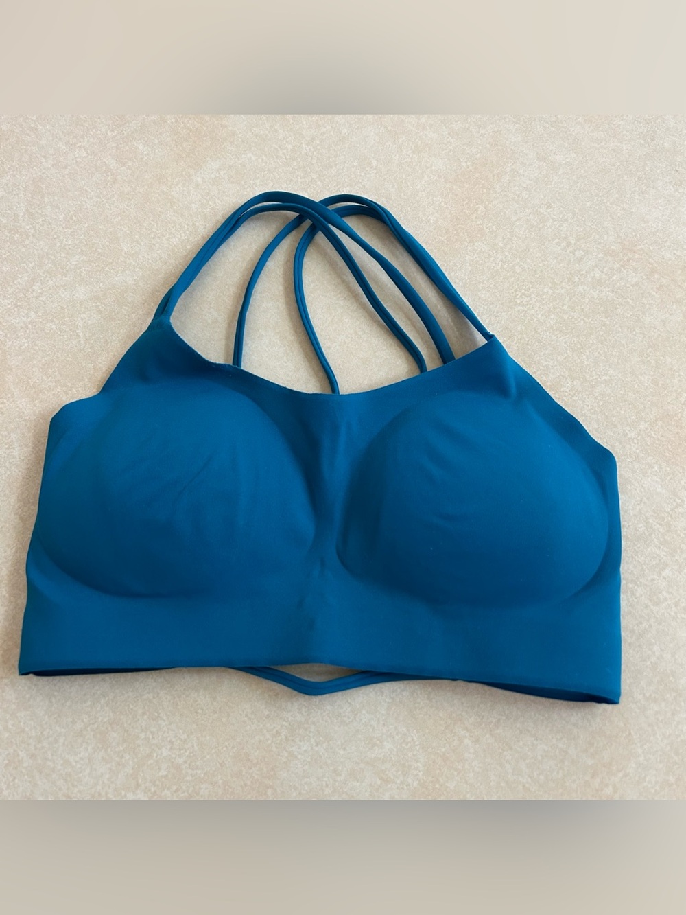 Offline by Aerie Goals Recharge Sports Bra Strappy Bralette Teal Small